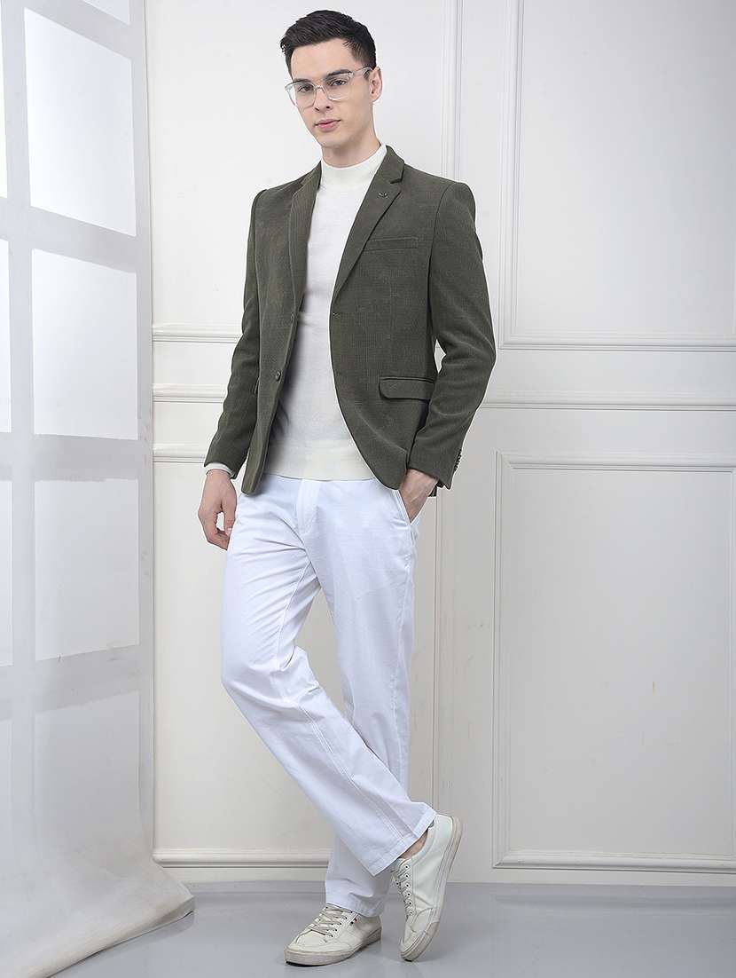 men self design long sleeve single breasted formal blazer - 22178288 -  Standard Image - 4