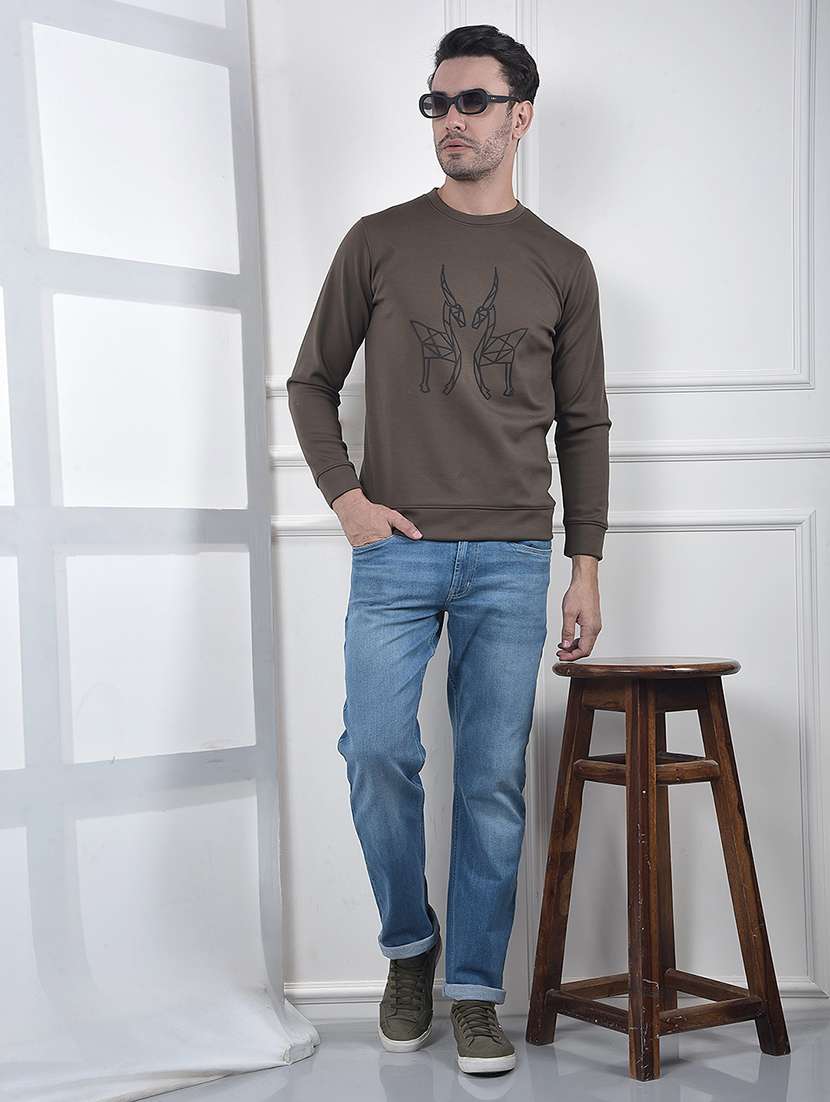 men front print long sleeve regular fit sweatshirt - 22178301 -  Standard Image - 4