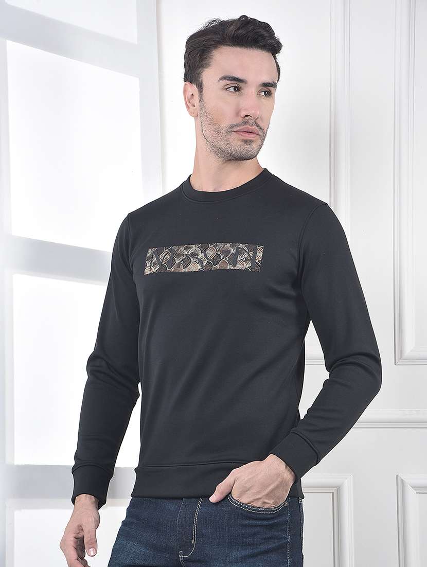 men chest print long sleeve regular fit sweatshirt - 22178302 -  Standard Image - 1