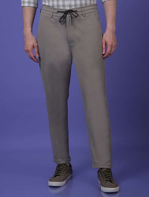 men solid mid rise chinos casual trouser - 22178310 -  Standard Image - 0