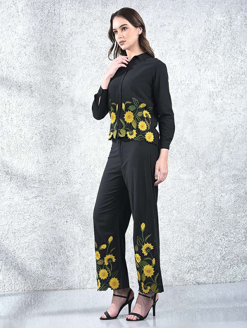 women embroidered shirt and trouser co-ord set - 22178331 -  Standard Image - 1