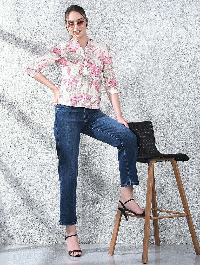 women solid mid rise straight fit jean - 22178343 -  Standard Image - 4