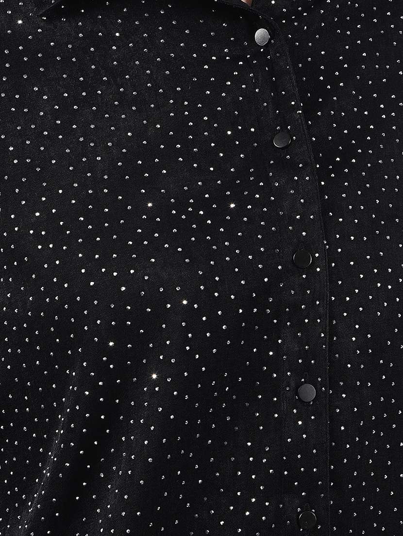 women polka doted collared long sleeve shirt - 22178352 -  Standard Image - 6