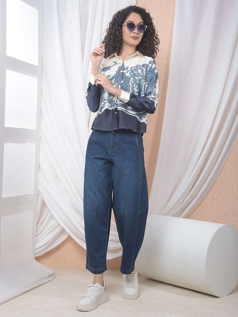 women printed collared long sleeve shirt - 22178357 -  Standard Image - 6