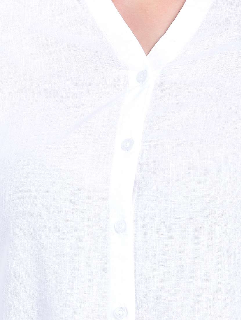 women solid three quarter sleeve shirt - 22178366 -  Standard Image - 6