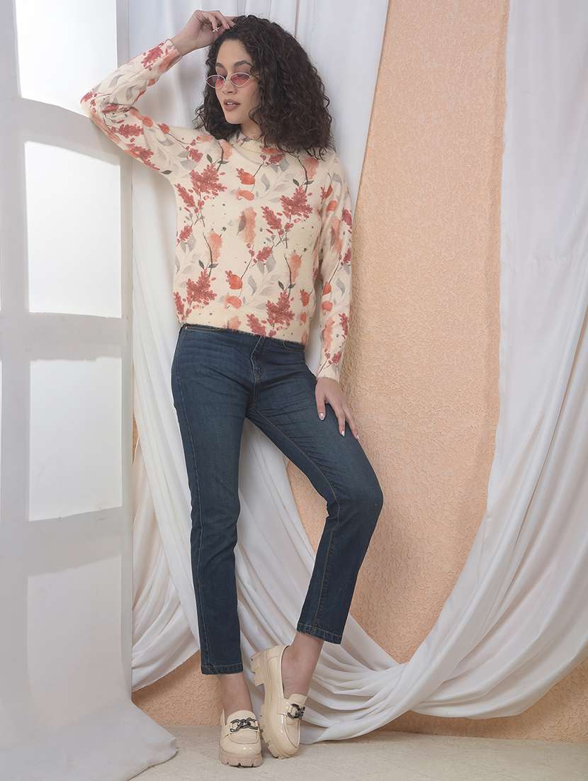 women floral print long sleeve pullover - 22178382 -  Standard Image - 6