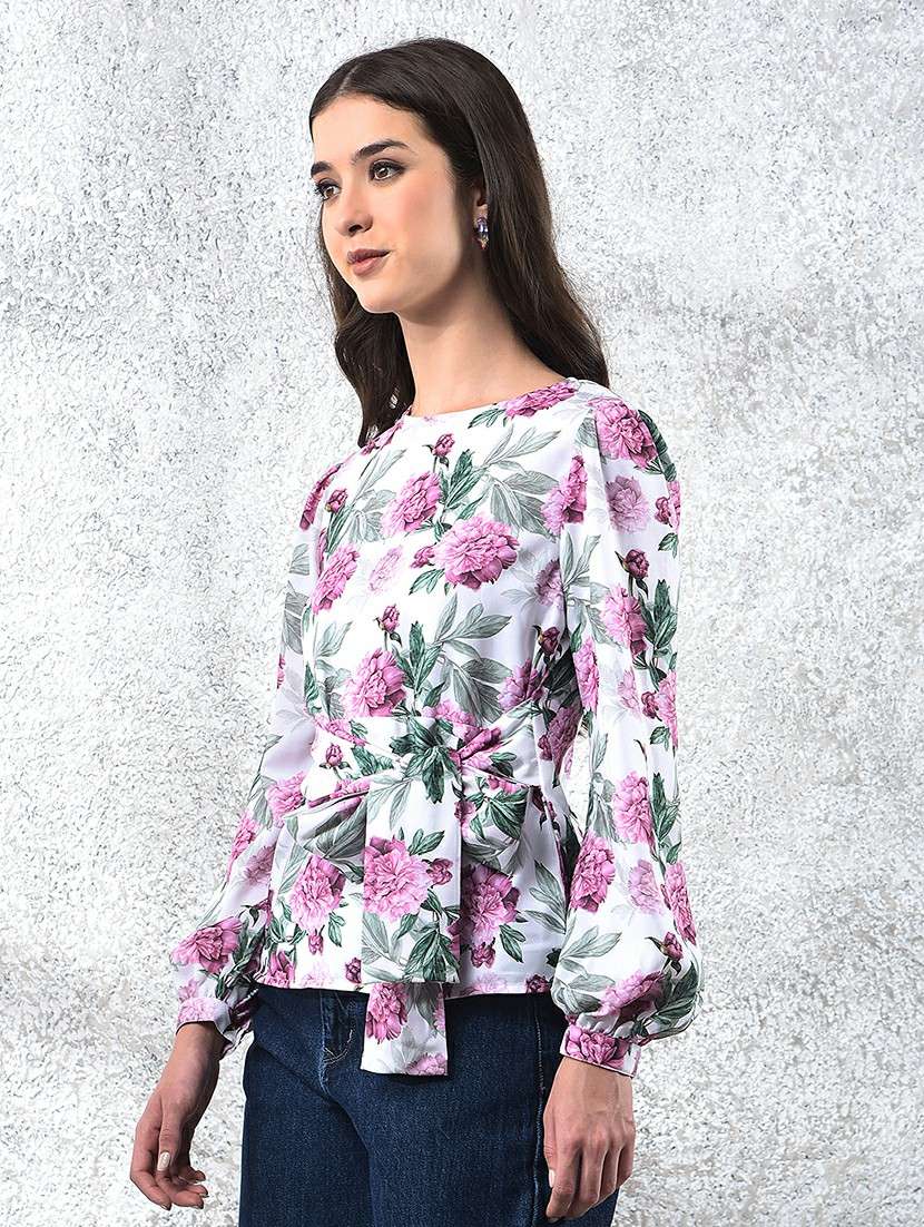 women printed puff sleeve regular top - 22178397 -  Standard Image - 1