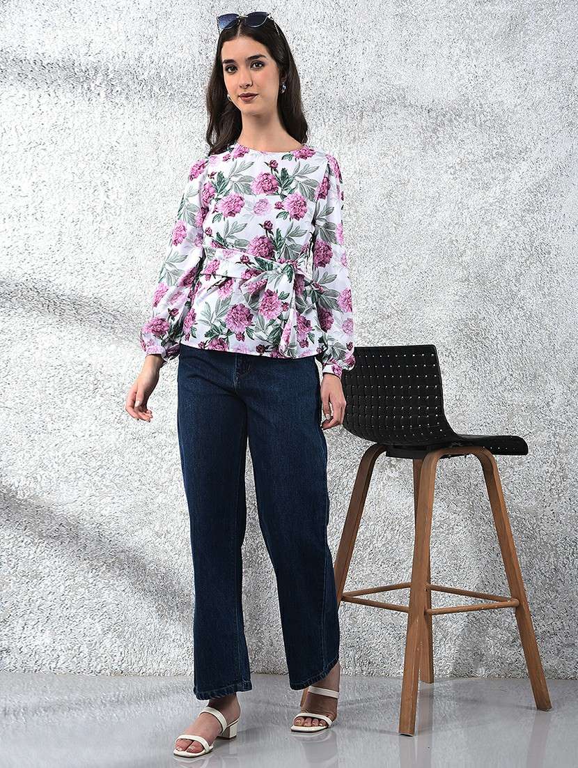 women printed puff sleeve regular top - 22178397 -  Standard Image - 4