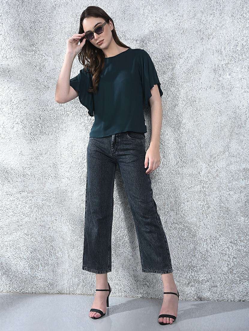Women Solid Short Sleeve Regular Top - 22178400 -  Standard Image - 4