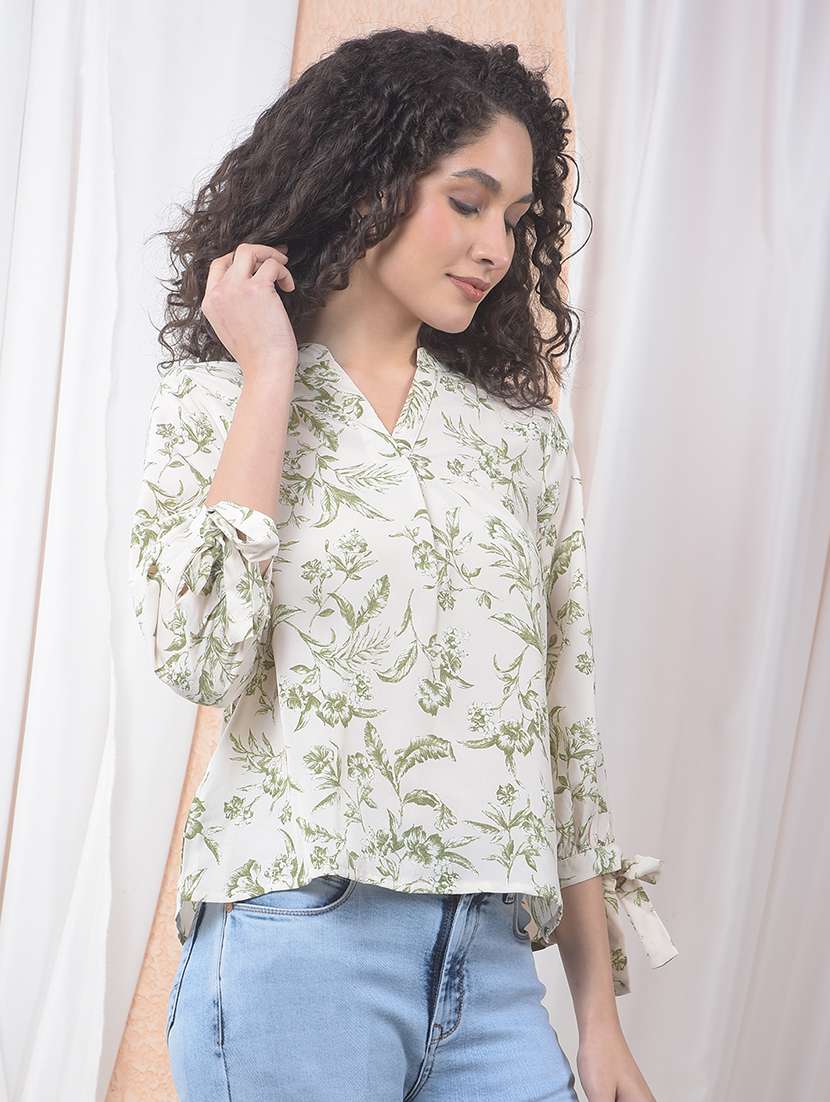 women printed three quarter sleeve regular top - 22178408 -  Standard Image - 1