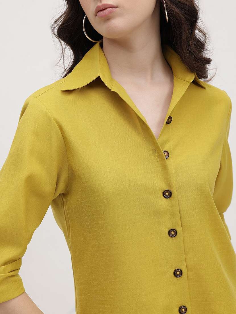 women solid shirt and trouser co-ord set - 22178428 -  Standard Image - 4