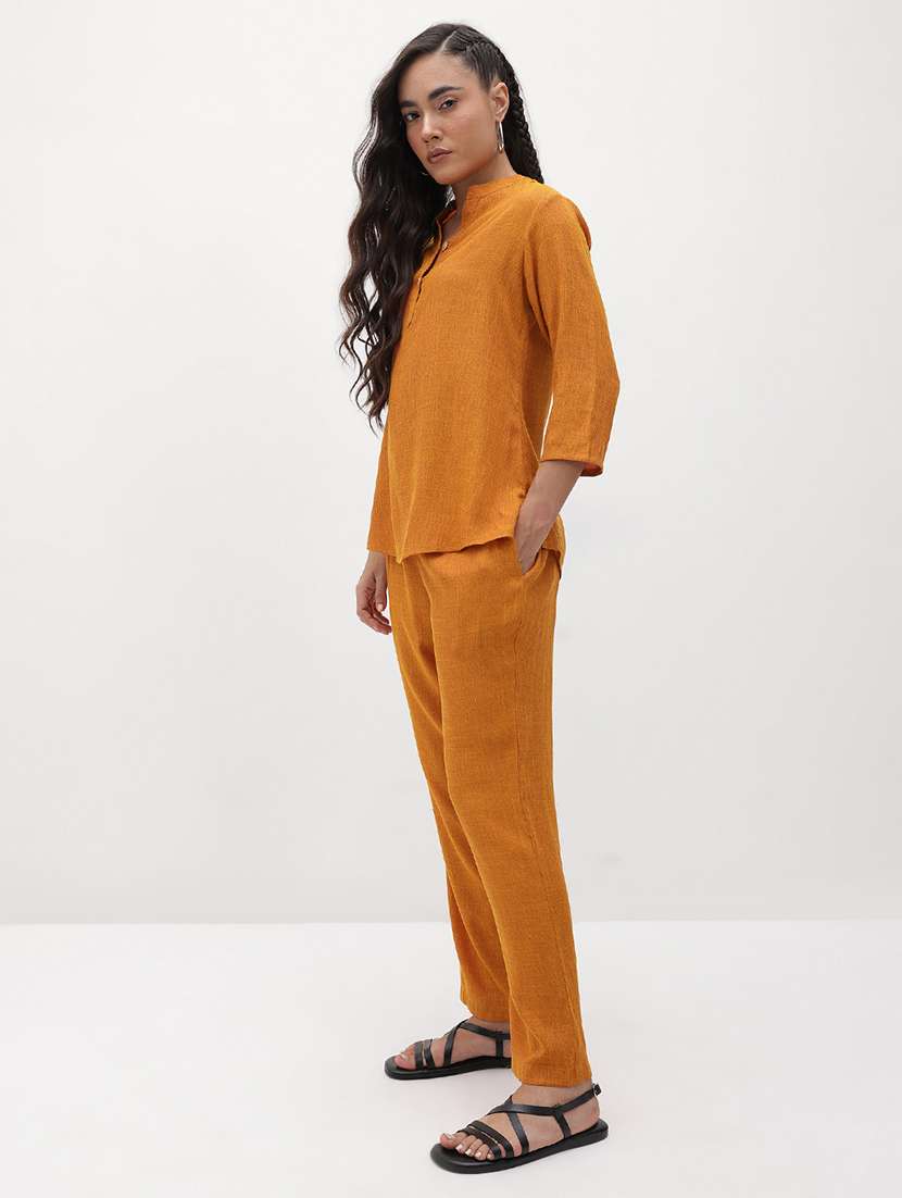 women solid top and trouser co-ord set - 22178430 -  Standard Image - 1