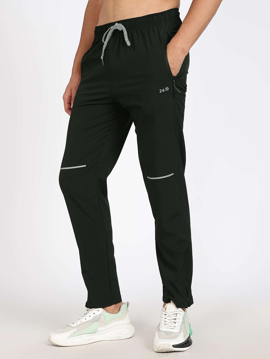 men solid mid rise full length track pant - 22178442 -  Standard Image - 1