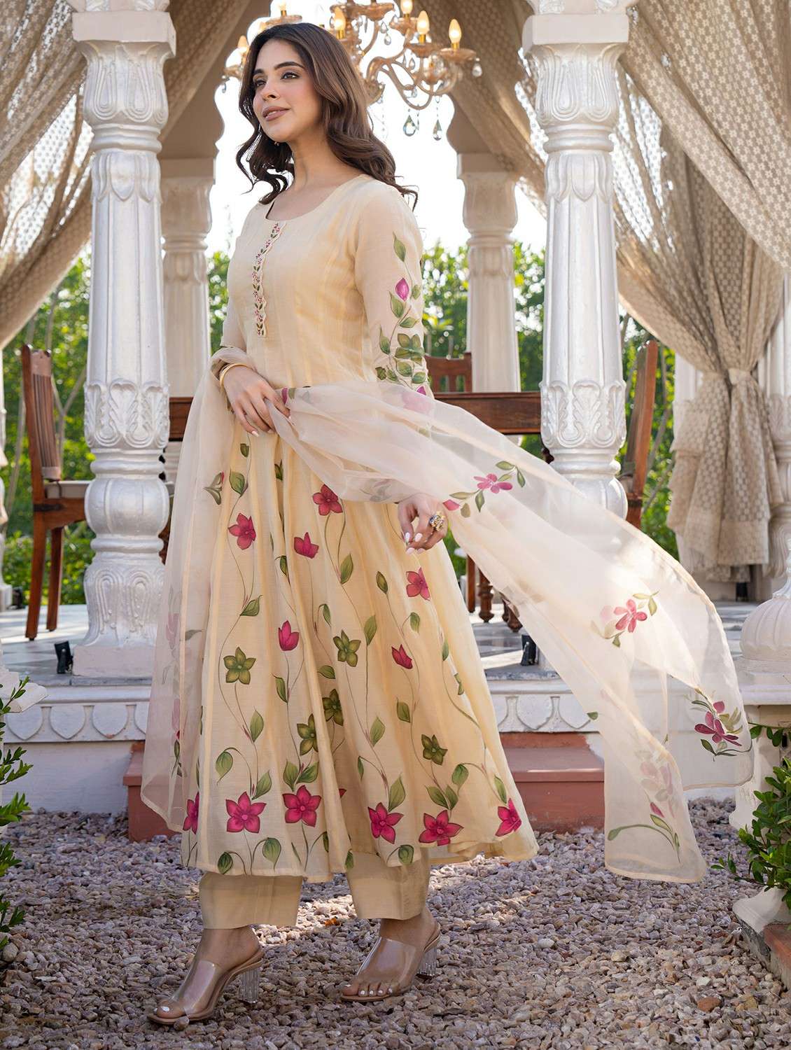 women embroidered long sleeve kurta pant with dupatta set - 22178468 -  Standard Image - 1
