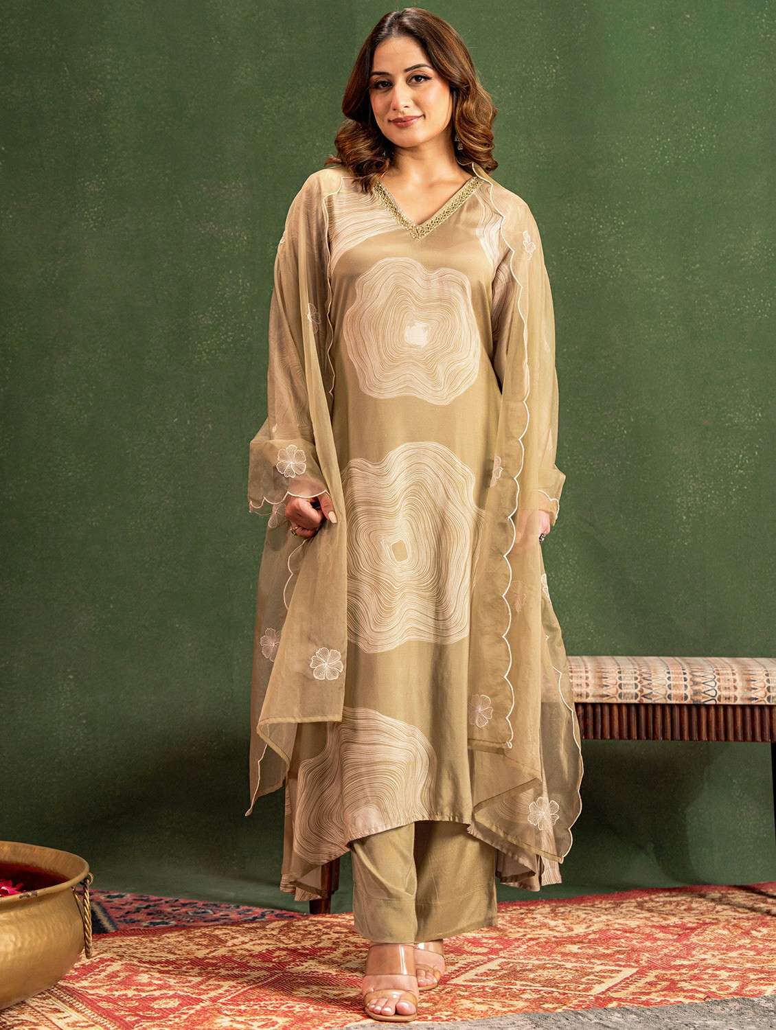women embroidered long sleeve kurta pant with dupatta set - 22178508 -  Standard Image - 1