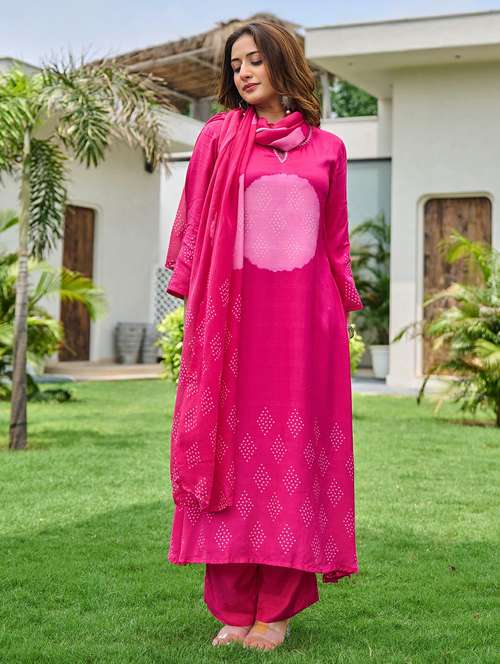 women embroidered long sleeve kurta pant with dupatta set - 22178515 -  Standard Image - 0