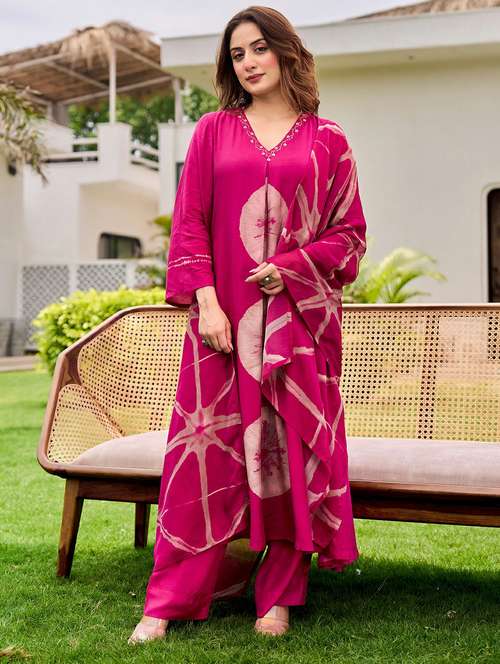 women embroidered long sleeve kurta pant with dupatta set - 22178517 -  Standard Image - 0