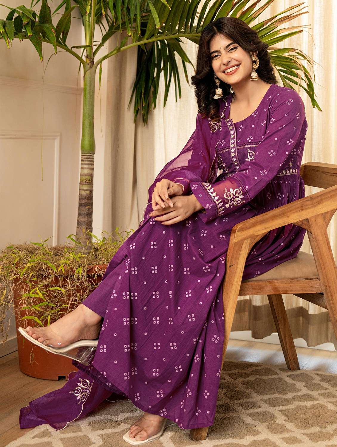 purple cotton kurta pant  set - 22178560 -  Standard Image - 1