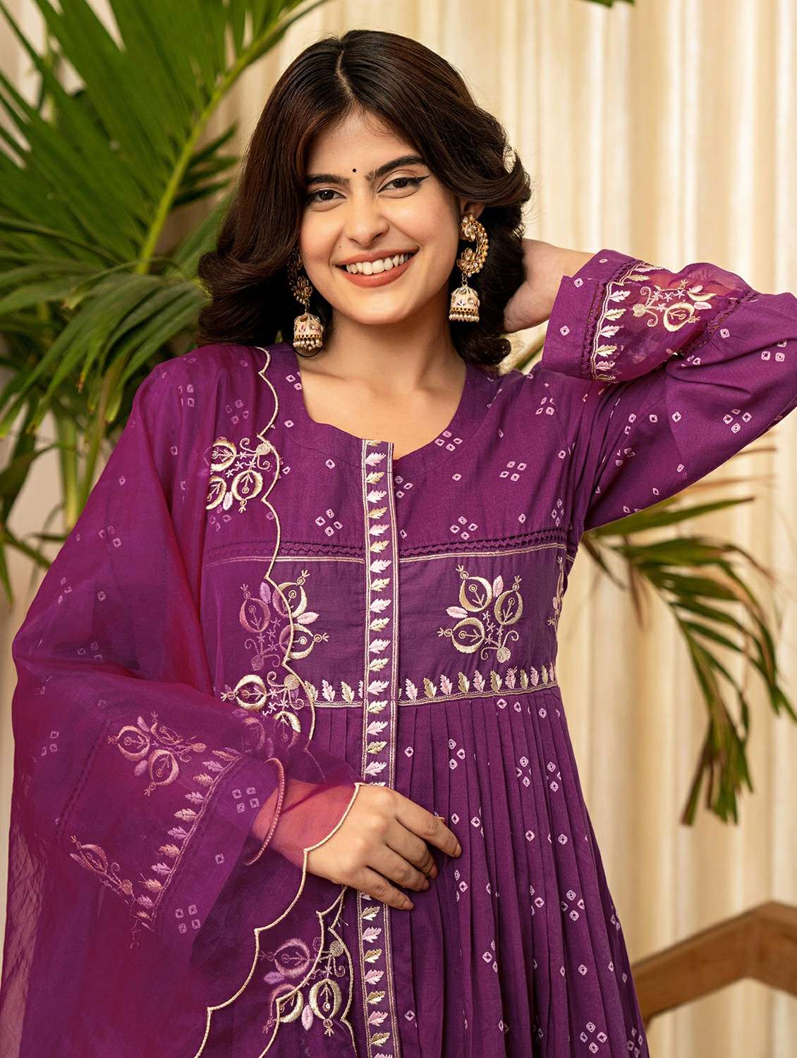 purple cotton kurta pant  set - 22178560 -  Standard Image - 4