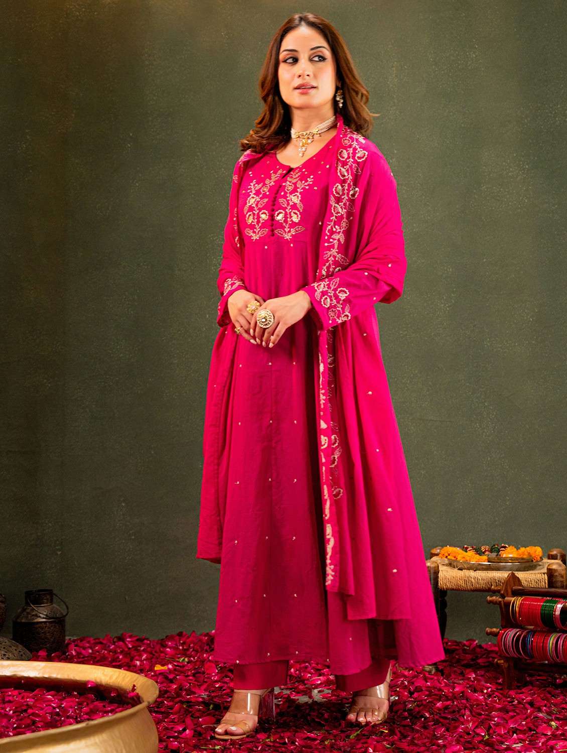 pink cotton kurta pant  set - 22178562 -  Standard Image - 1