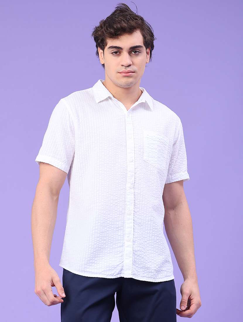 men self design short sleeve regular fit casual shirt - 22178646 -  Standard Image - 1