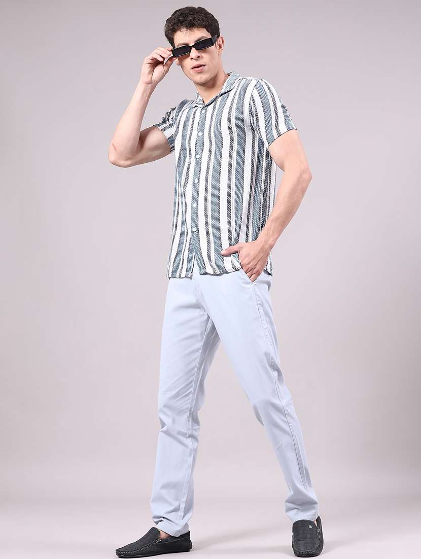 men solid mid rise chinos casual trouser - 22178671 -  Standard Image - 4