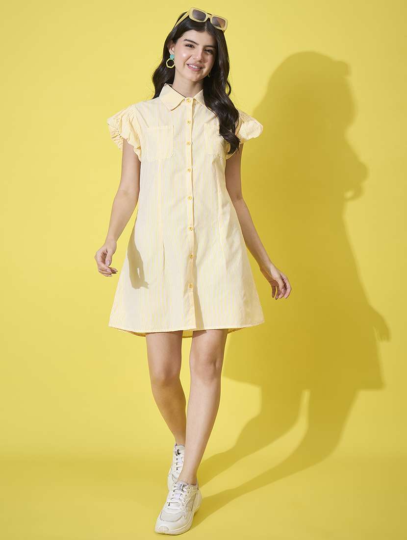 Women Striped Collared Shirt Dress - 22178962 -  Standard Image - 4