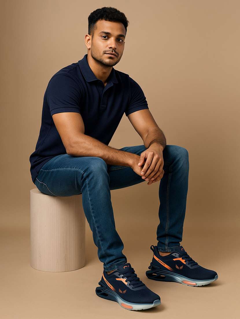 men solid lace up sport shoe - 22178989 -  Standard Image - 1