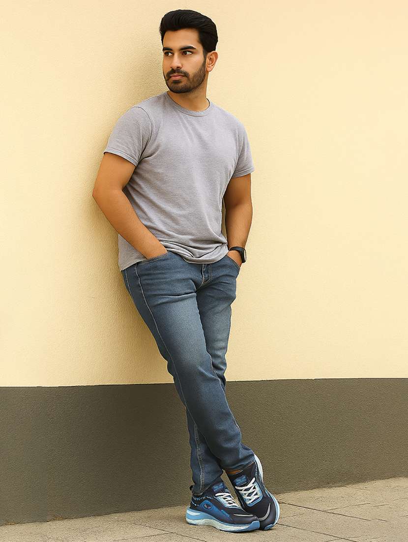 men blue lace up sport shoe - 22178993 -  Standard Image - 1