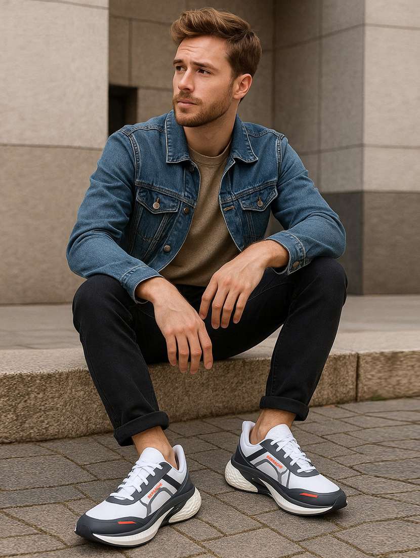 men white lace up sport shoe - 22178997 -  Standard Image - 1