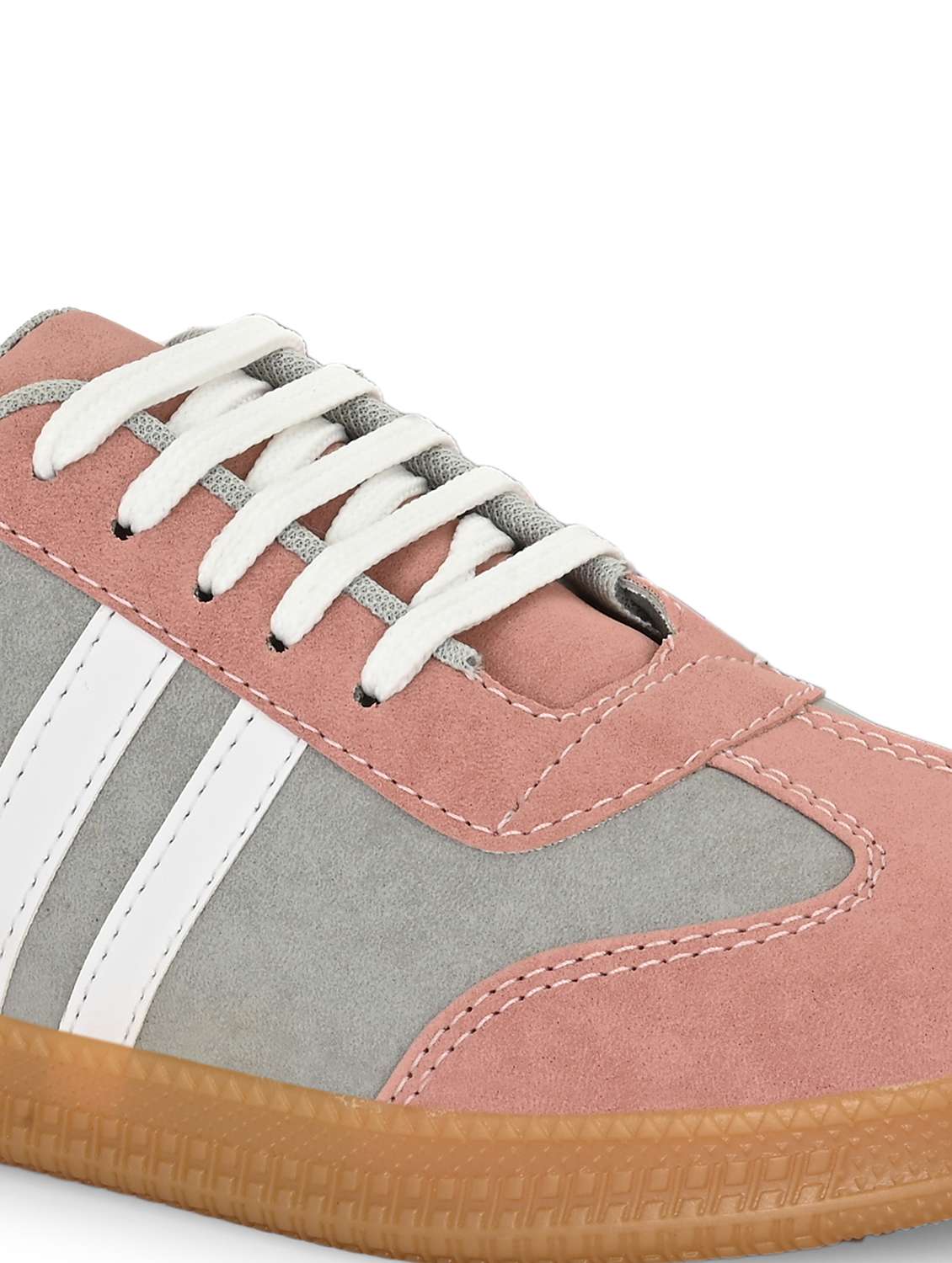 women peach lace-up sneaker - 22179513 -  Standard Image - 4
