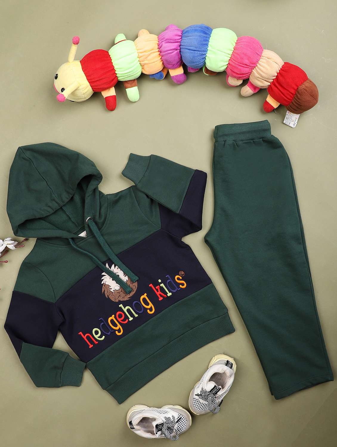 boys printed hooded full length set