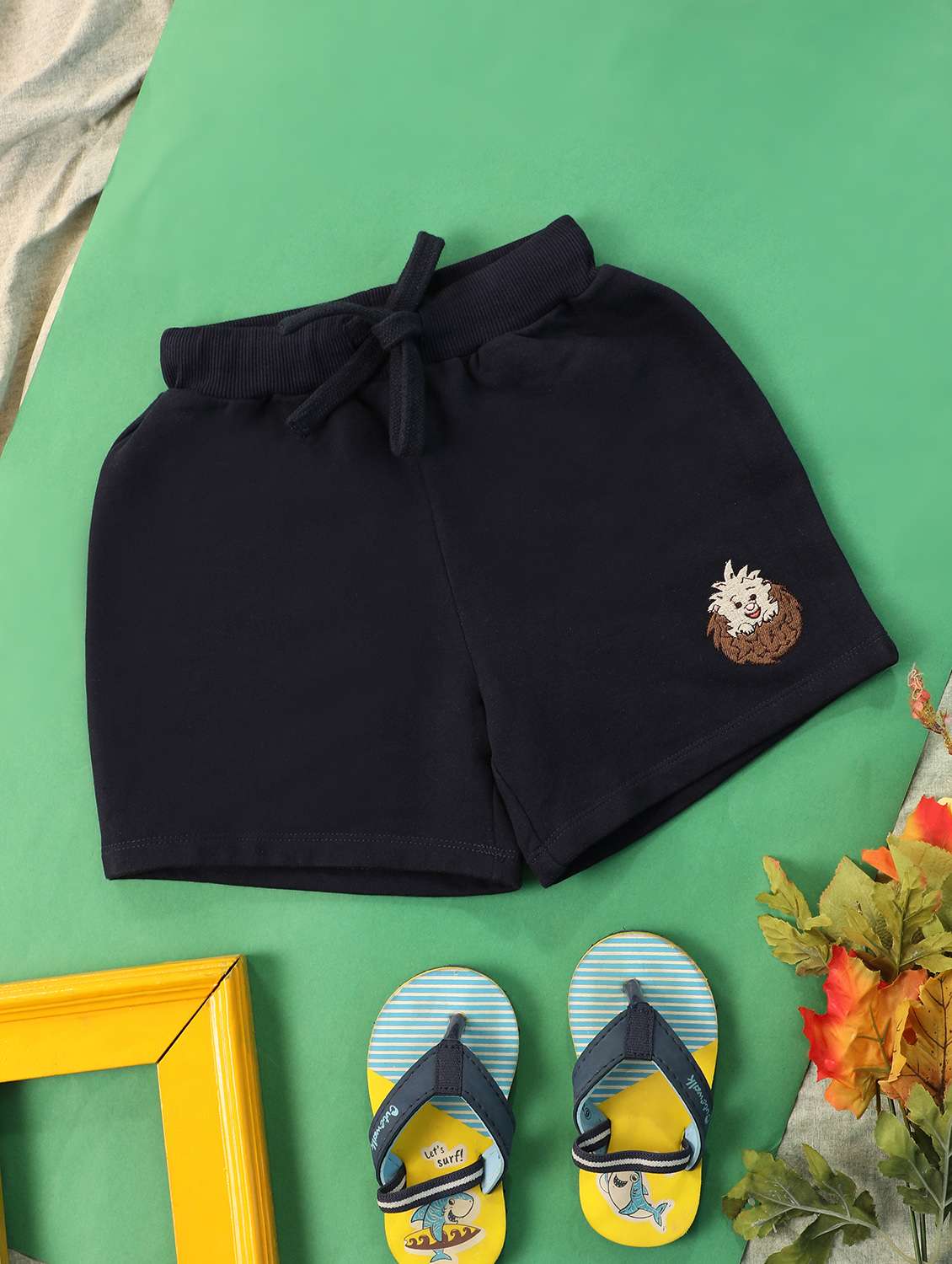 boys solid mid rise regular fit shorts  - 22179538 -  Standard Image - 1