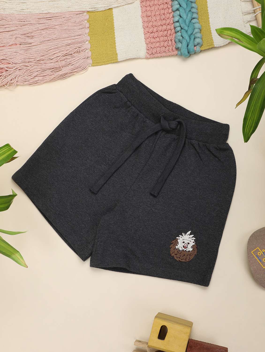 boys solid mid rise regular fit shorts  - 22179544 -  Standard Image - 1