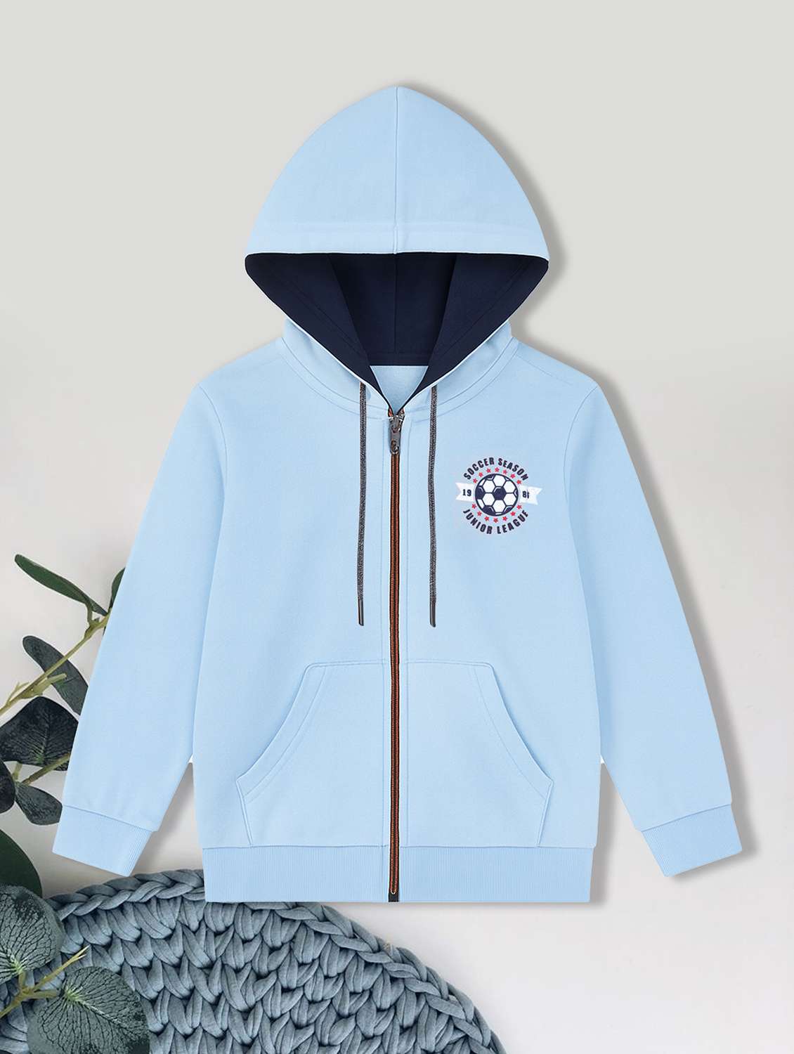 boys pack of 3 solid long sleeve hooded sweatshirt - 22179555 -  Standard Image - 1