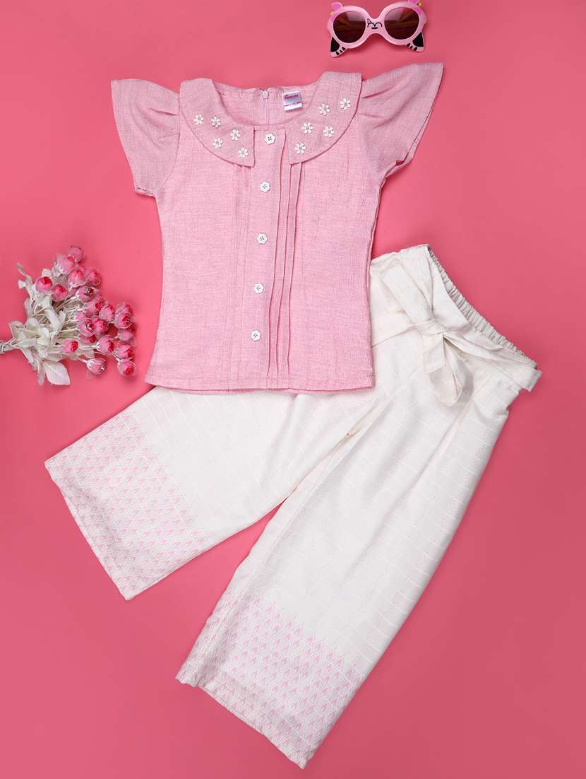 pink polyester full length sets coords set - 22179559 -  Standard Image - 1