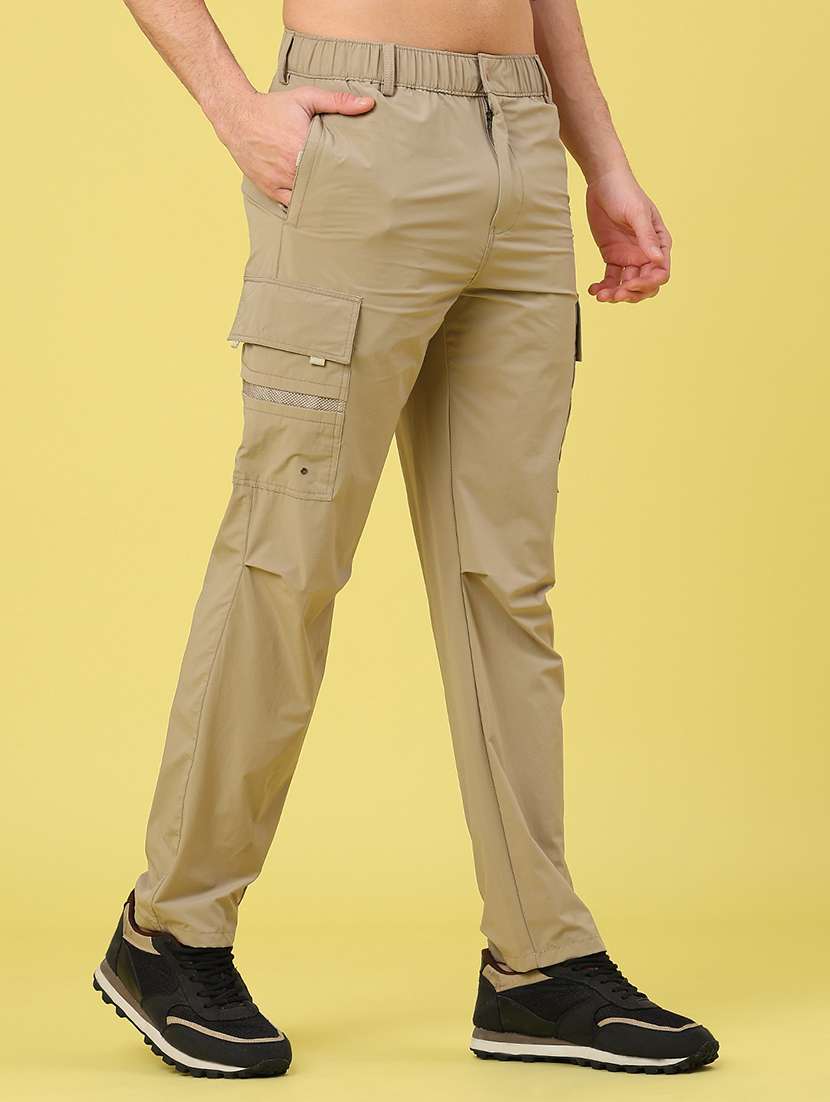 men solid mid rise regular fit cargo  - 22179571 -  Standard Image - 1