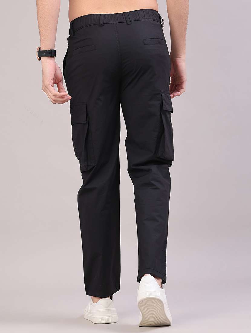 men solid mid rise regular fit cargo - 22179572 -  Standard Image - 4