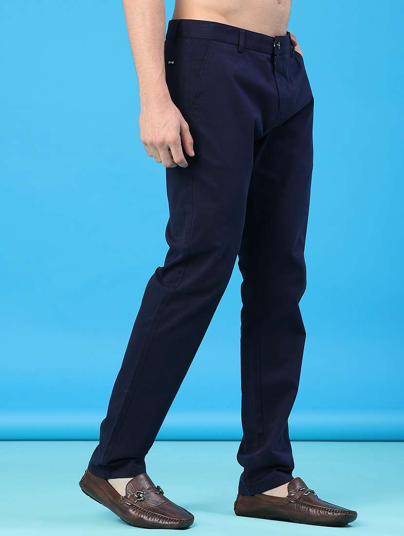 men solid mid rise chinos casual trouser - 22179592 -  Standard Image - 1