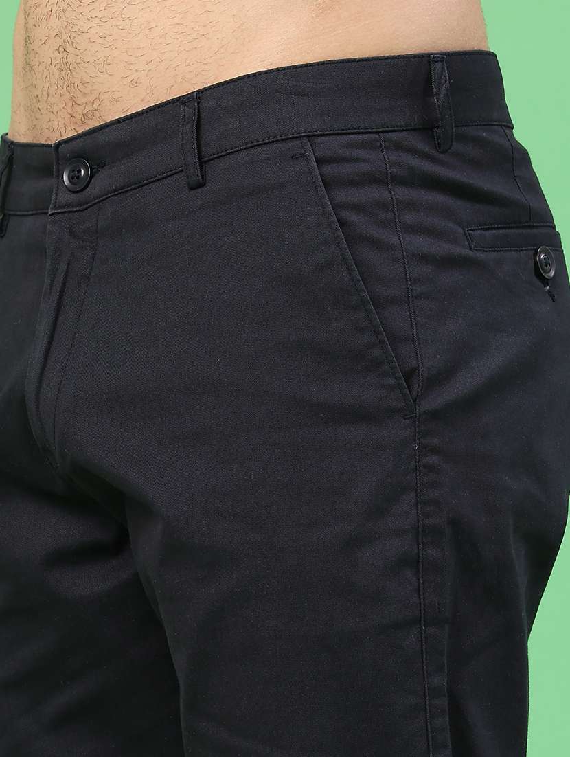 men solid mid rise chinos casual trouser - 22179593 -  Standard Image - 1