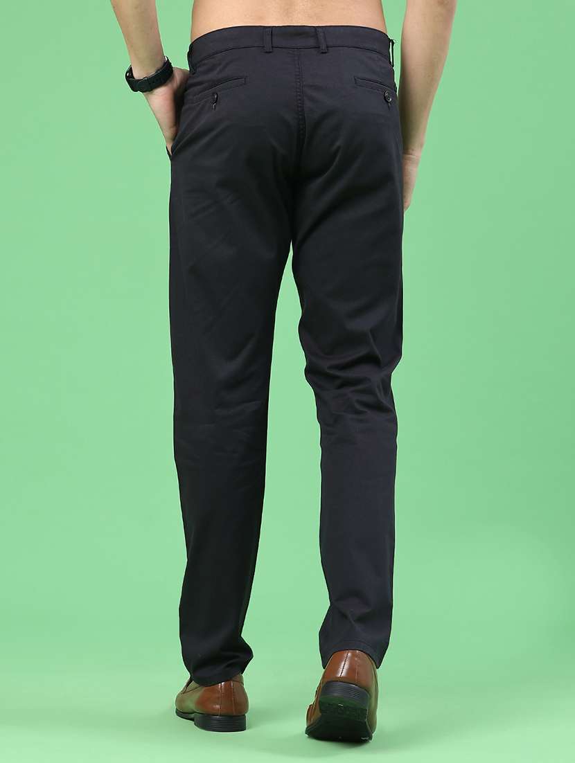 men solid mid rise chinos casual trouser - 22179593 -  Standard Image - 4