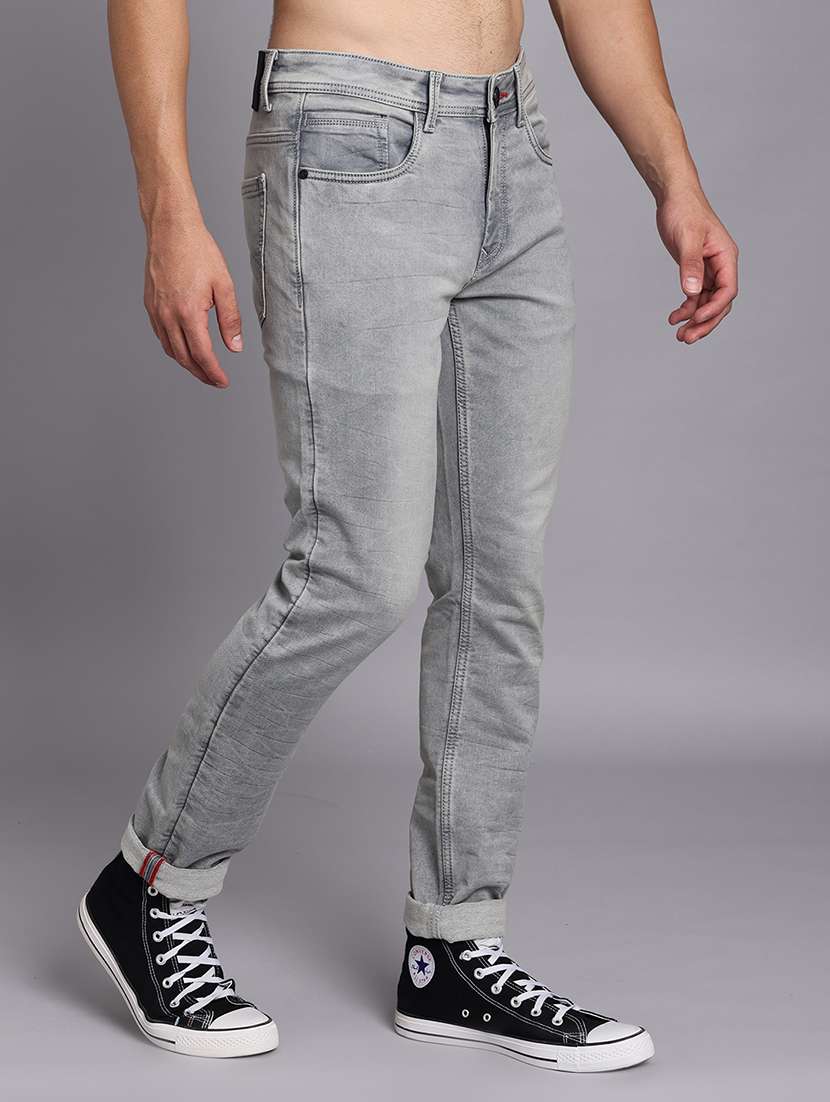 men solid mid rise slim fit jeans - 22179674 -  Standard Image - 1