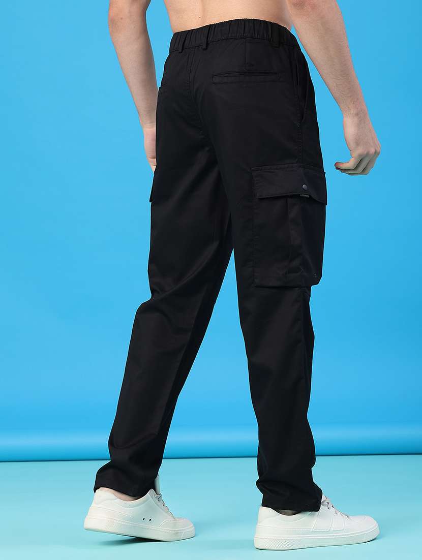 men solid mid rise regular fit cargo - 22179681 -  Standard Image - 4