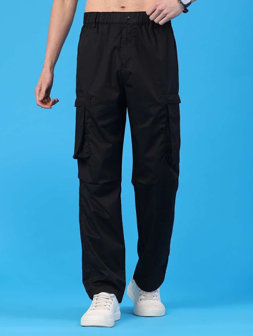 men solid mid rise regular fit cargo - 22179682 -  Standard Image - 1