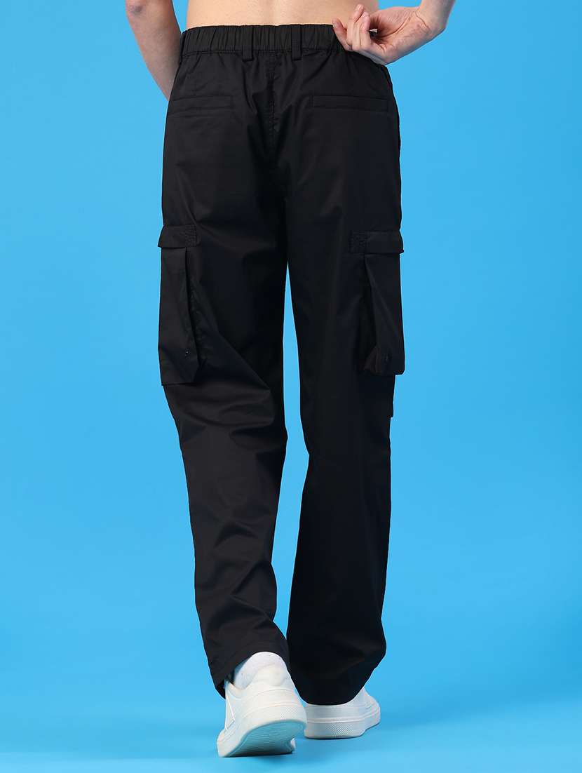 men solid mid rise regular fit cargo - 22179682 -  Standard Image - 4