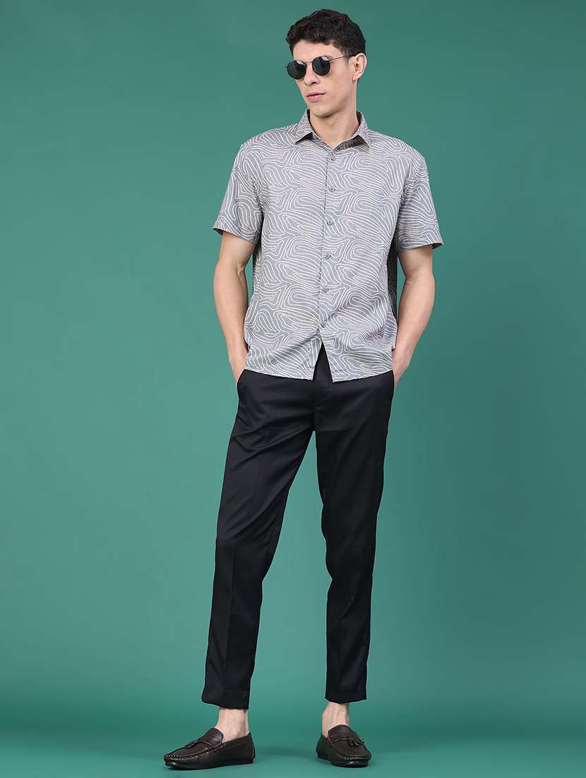 men solid mid rise formal pants - 22179708 -  Standard Image - 4
