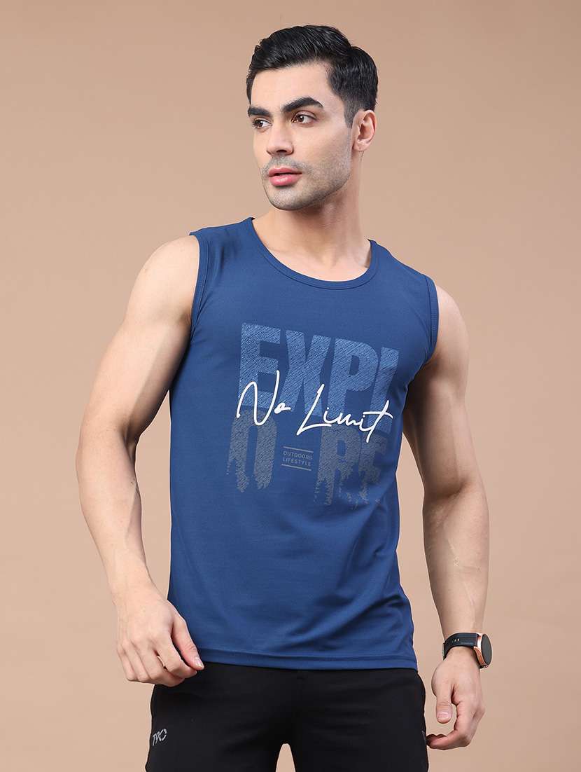 men typographic sleeveless vest - 22179723 -  Standard Image - 1