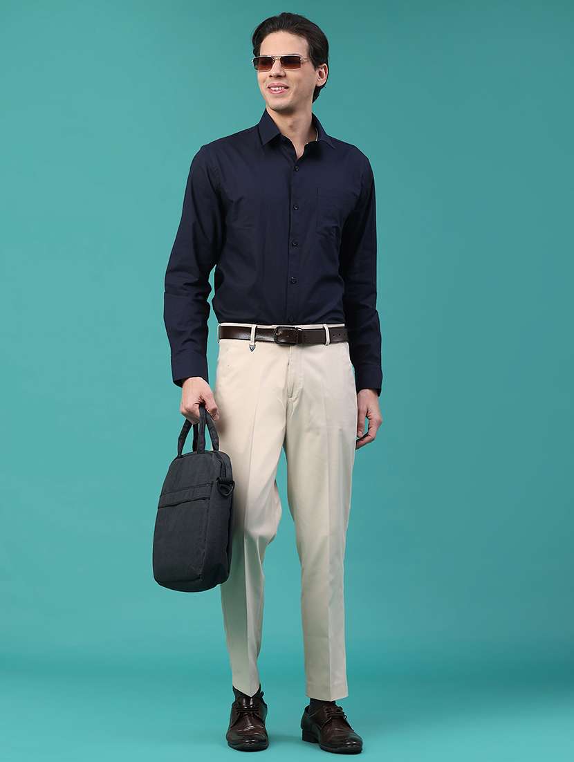 men solid mid rise formal pants - 22179744 -  Standard Image - 4