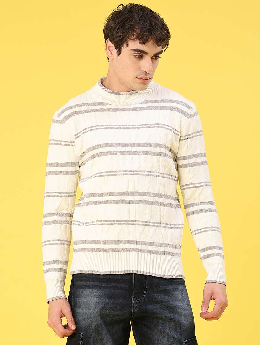 men self design long sleeve regular fit pullover  - 22179750 -  Standard Image - 1