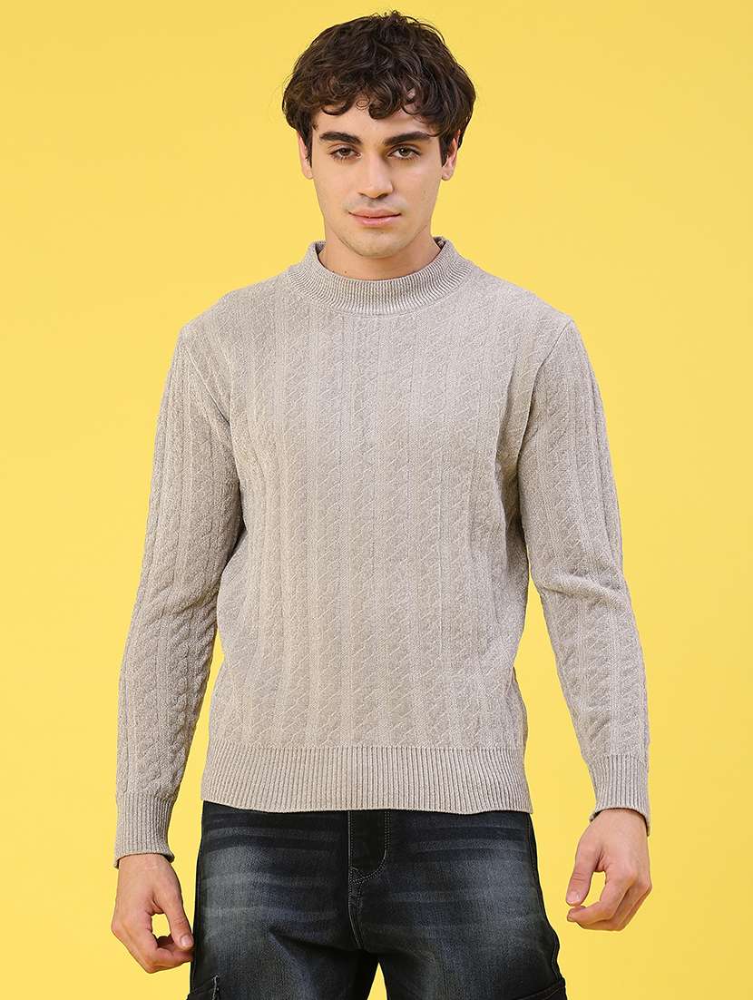 men self design long sleeve regular fit pullover  - 22179754 -  Standard Image - 1